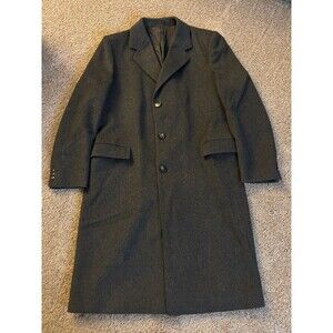 Vintage Overcoat Men's L 42-44* Gray Wool Cashmere Car Coat Adam Spencer Classic